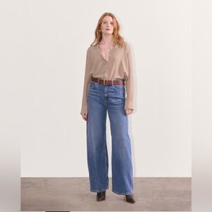 Everlane Clean Silk Relaxed Shirt - Size 6 - Burnt Sugar